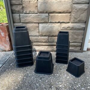 2 Sets of Black Furniture Bed Risers